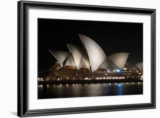 Sydney Opera House Lit Up at Night, Sydney, New South Wales, Australia-null-Framed Photographic Print