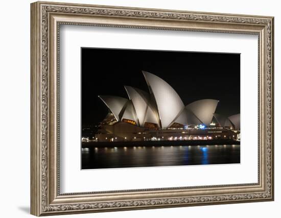 Sydney Opera House Lit Up at Night, Sydney, New South Wales, Australia-null-Framed Photographic Print