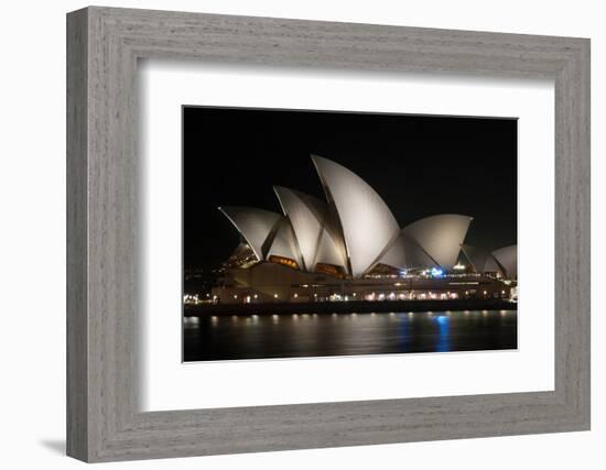 Sydney Opera House Lit Up at Night, Sydney, New South Wales, Australia-null-Framed Photographic Print