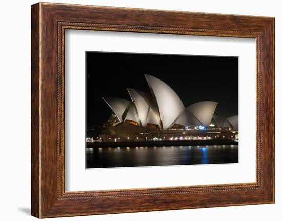 Sydney Opera House Lit Up at Night, Sydney, New South Wales, Australia-null-Framed Photographic Print