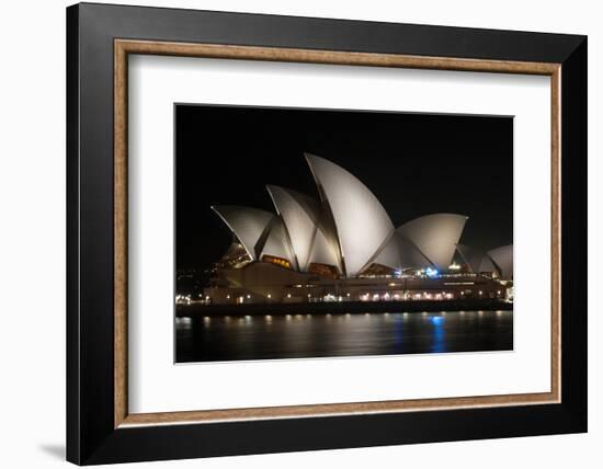 Sydney Opera House Lit Up at Night, Sydney, New South Wales, Australia-null-Framed Photographic Print