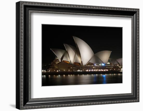 Sydney Opera House Lit Up at Night, Sydney, New South Wales, Australia-null-Framed Photographic Print