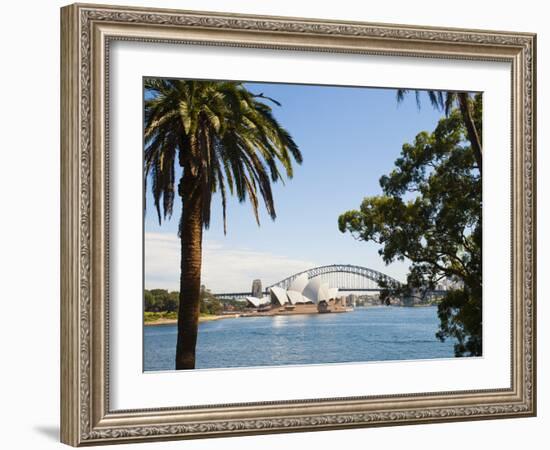 Sydney Opera House, UNESCO World Heritage Site, and Sydney Harbour Bridge, Sydney, Australia-Matthew Williams-Ellis-Framed Photographic Print