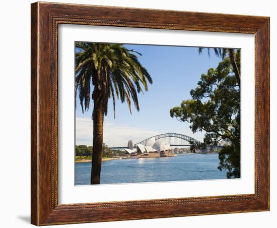 Sydney Opera House, UNESCO World Heritage Site, and Sydney Harbour Bridge, Sydney, Australia-Matthew Williams-Ellis-Framed Photographic Print