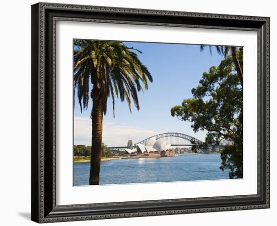 Sydney Opera House, UNESCO World Heritage Site, and Sydney Harbour Bridge, Sydney, Australia-Matthew Williams-Ellis-Framed Photographic Print