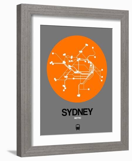 Sydney Orange Subway Map-NaxArt-Framed Art Print