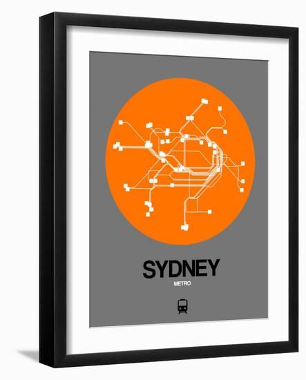 Sydney Orange Subway Map-NaxArt-Framed Art Print