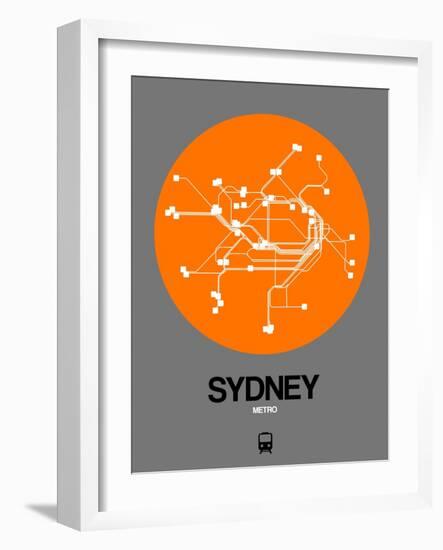 Sydney Orange Subway Map-NaxArt-Framed Art Print