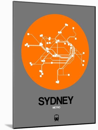 Sydney Orange Subway Map-NaxArt-Mounted Art Print