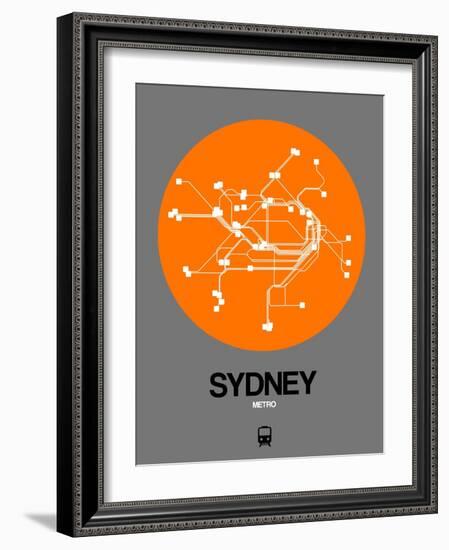 Sydney Orange Subway Map-NaxArt-Framed Art Print