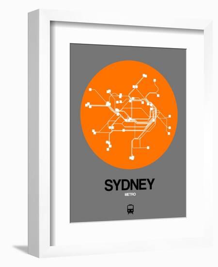 Sydney Orange Subway Map-NaxArt-Framed Premium Giclee Print
