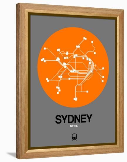 Sydney Orange Subway Map-NaxArt-Framed Stretched Canvas