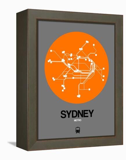 Sydney Orange Subway Map-NaxArt-Framed Stretched Canvas