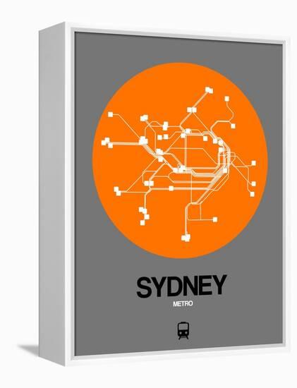 Sydney Orange Subway Map-NaxArt-Framed Stretched Canvas