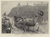 The Procession of Canoes at Ottawa, Canadian Boatmen Singing Old Songs of the Voyageurs-Sydney Prior Hall-Giclee Print