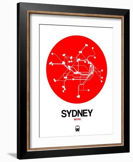 Sydney Red Subway Map-NaxArt-Framed Art Print