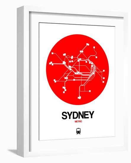 Sydney Red Subway Map-NaxArt-Framed Art Print