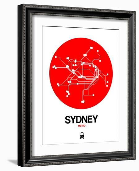 Sydney Red Subway Map-NaxArt-Framed Art Print
