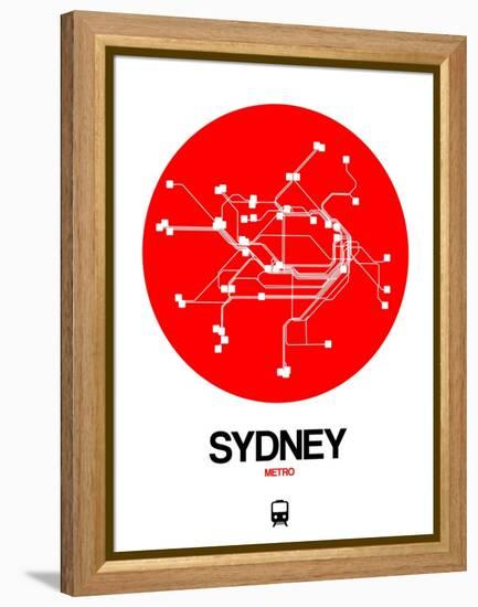 Sydney Red Subway Map-NaxArt-Framed Stretched Canvas