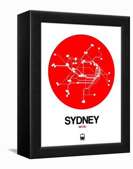 Sydney Red Subway Map-NaxArt-Framed Stretched Canvas