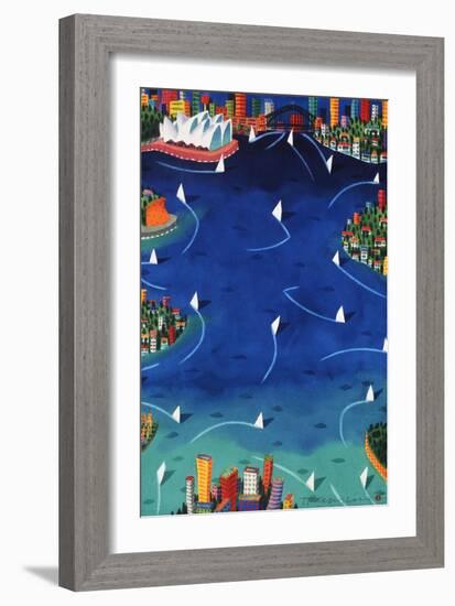 Sydney Sails-Ian Tremewen-Framed Giclee Print