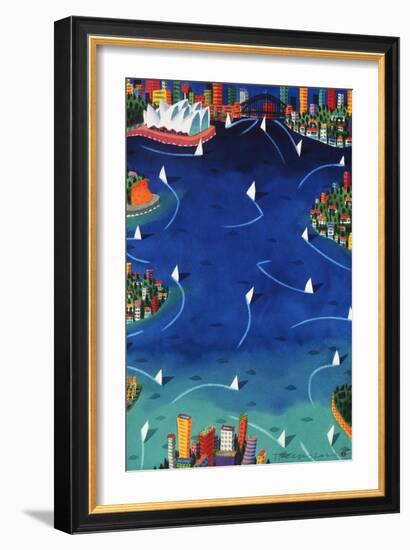 Sydney Sails-Ian Tremewen-Framed Giclee Print