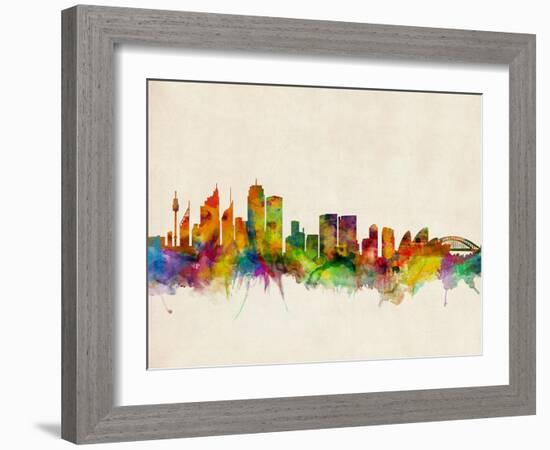 Sydney Skyline-Michael Tompsett-Framed Art Print