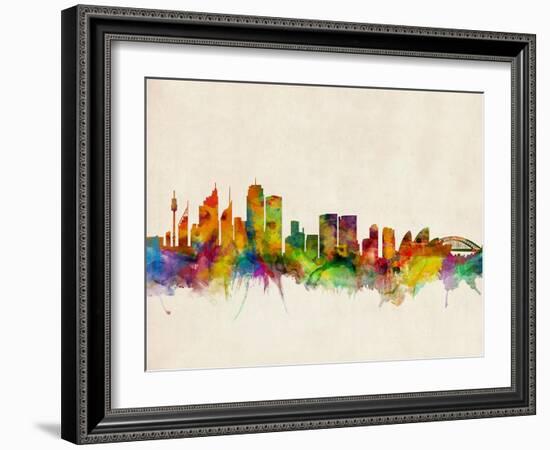 Sydney Skyline-Michael Tompsett-Framed Art Print