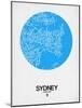 Sydney Street Map Blue-NaxArt-Mounted Art Print
