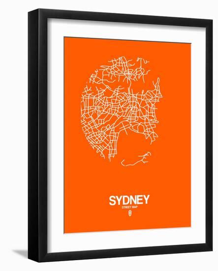 Sydney Street Map Orange-NaxArt-Framed Art Print