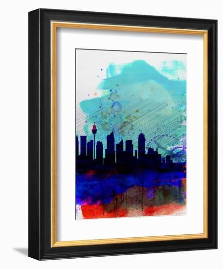 Sydney Watercolor Skyline-NaxArt-Framed Art Print
