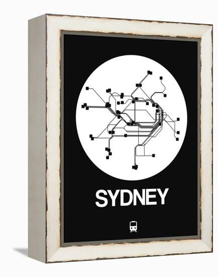 Sydney White Subway Map-NaxArt-Framed Stretched Canvas