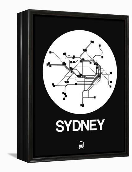 Sydney White Subway Map-NaxArt-Framed Stretched Canvas