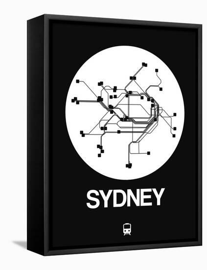 Sydney White Subway Map-NaxArt-Framed Stretched Canvas