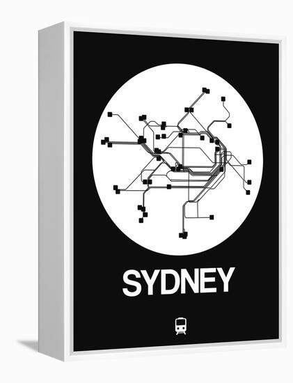 Sydney White Subway Map-NaxArt-Framed Stretched Canvas