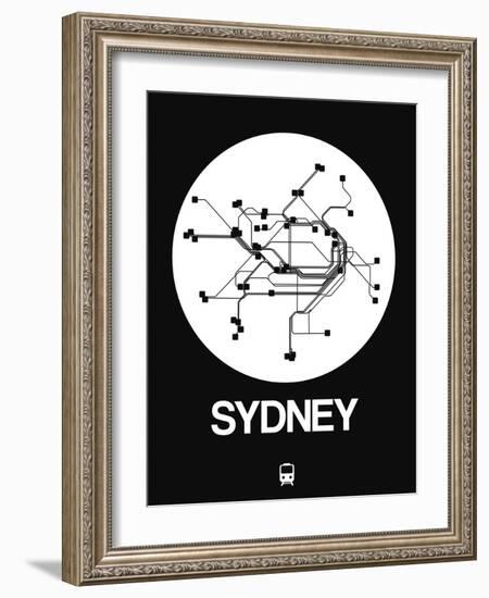 Sydney White Subway Map-NaxArt-Framed Art Print