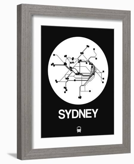 Sydney White Subway Map-NaxArt-Framed Art Print