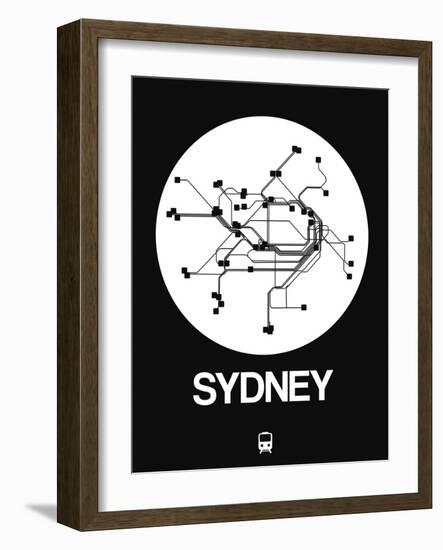 Sydney White Subway Map-NaxArt-Framed Art Print