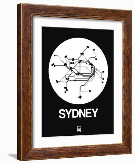 Sydney White Subway Map-NaxArt-Framed Art Print