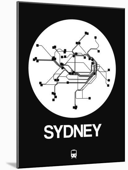 Sydney White Subway Map-NaxArt-Mounted Art Print