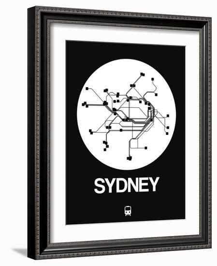 Sydney White Subway Map-NaxArt-Framed Art Print