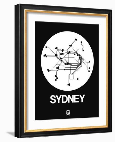 Sydney White Subway Map-NaxArt-Framed Art Print