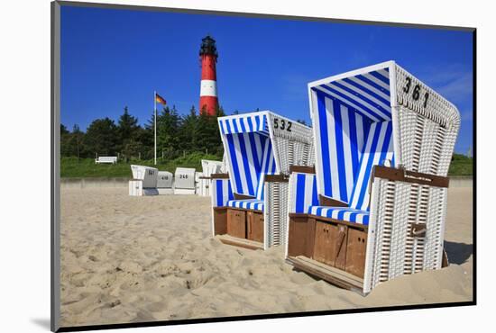 Sylt, Beach Chairs with Lighthouse on the East Beach of Hšrnum-Uwe Steffens-Mounted Photographic Print