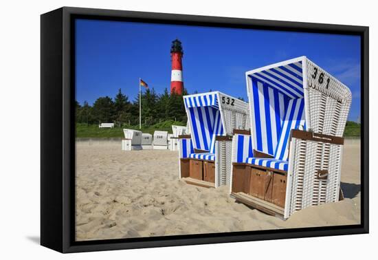 Sylt, Beach Chairs with Lighthouse on the East Beach of Hšrnum-Uwe Steffens-Framed Premier Image Canvas