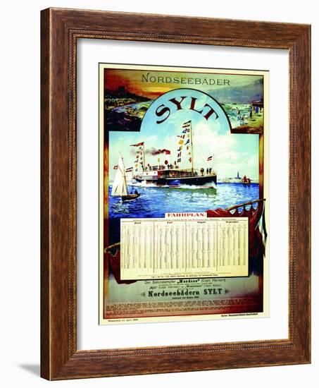 Sylt', Poster Advertising the Sylt Steamship Company, 1899-German School-Framed Giclee Print