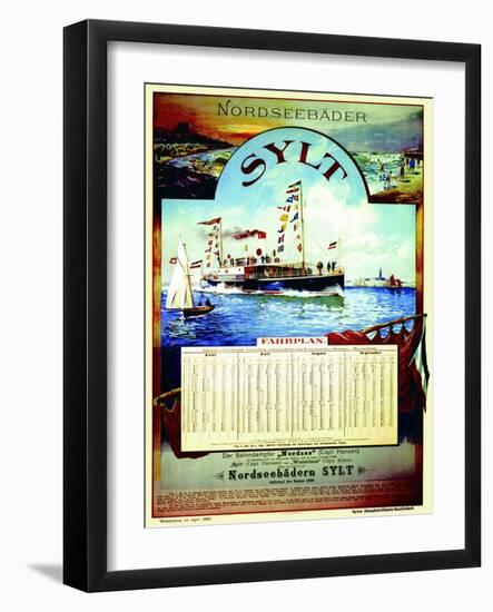 Sylt', Poster Advertising the Sylt Steamship Company, 1899-German School-Framed Giclee Print