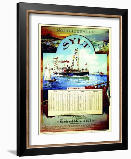 Sylt', Poster Advertising the Sylt Steamship Company, 1899-German School-Framed Giclee Print