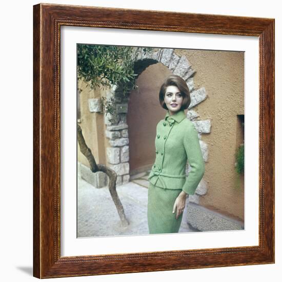 Sylva Koscina Wearing a Green Suit-Marisa Rastellini-Framed Photographic Print