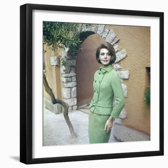 Sylva Koscina Wearing a Green Suit-Marisa Rastellini-Framed Photographic Print