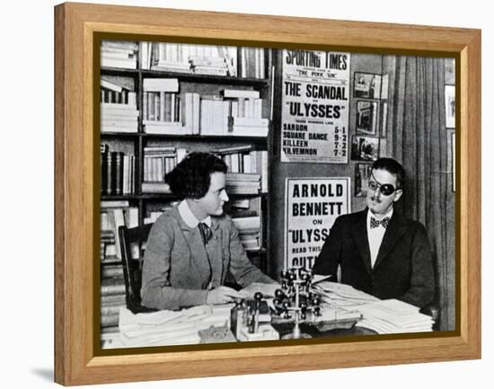 Sylvia Beach and James Joyce, c.1922-French Photographer-Framed Premier Image Canvas